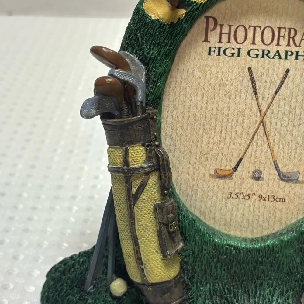 Vintage 1993 Figi Graphics 3D Resin Lady Golfer Tabletop Photo Frame